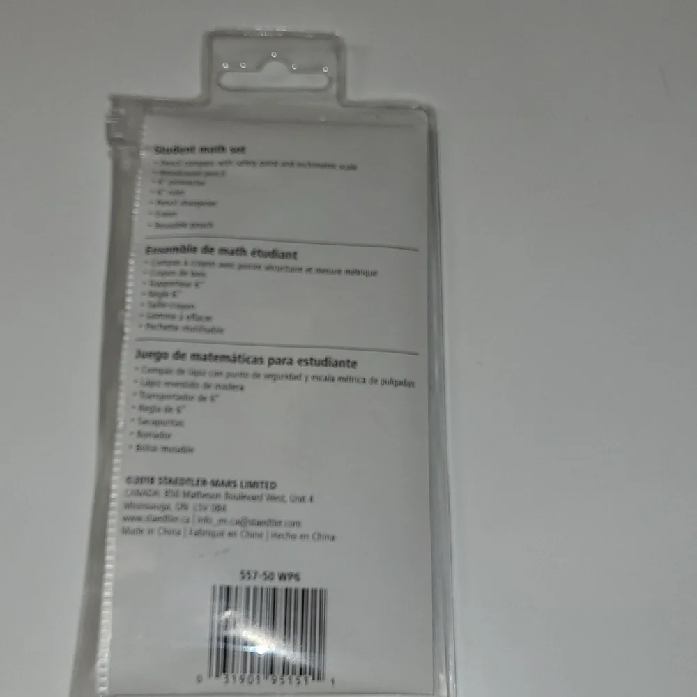 Student Math Set - Protractor, Pencil Compass, Ruler, etc. - Picture 2 of 5